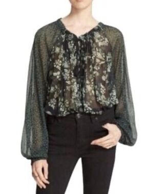 Free People Hendrix Sheer Floral Boho Blouse Medium